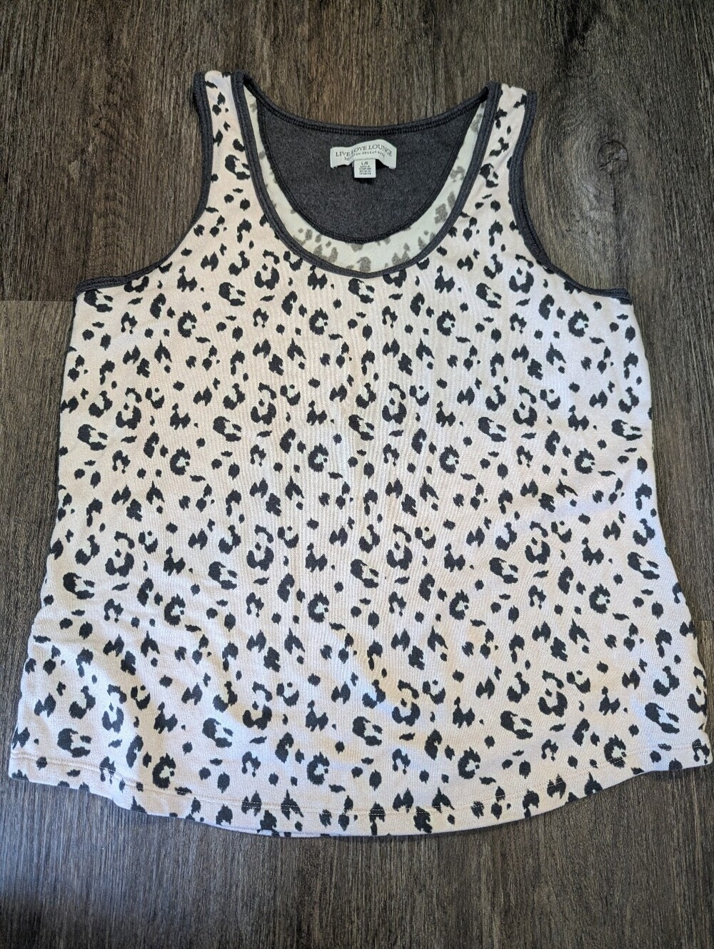 Karen Neuburger Light Pink and Black Leopard Print Tank Top